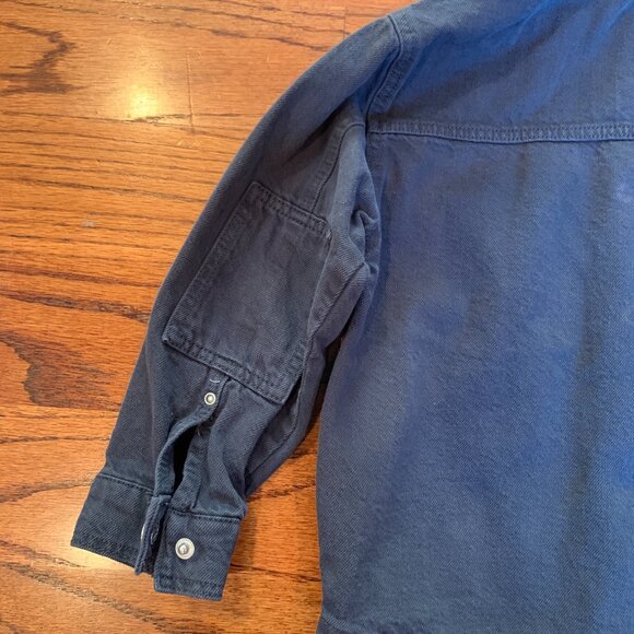 Zara Boys Hooded Navy Blue Snap Closure Denim Jacket MSRP $45 | Size 3-4 Years - Picture 10 of 13